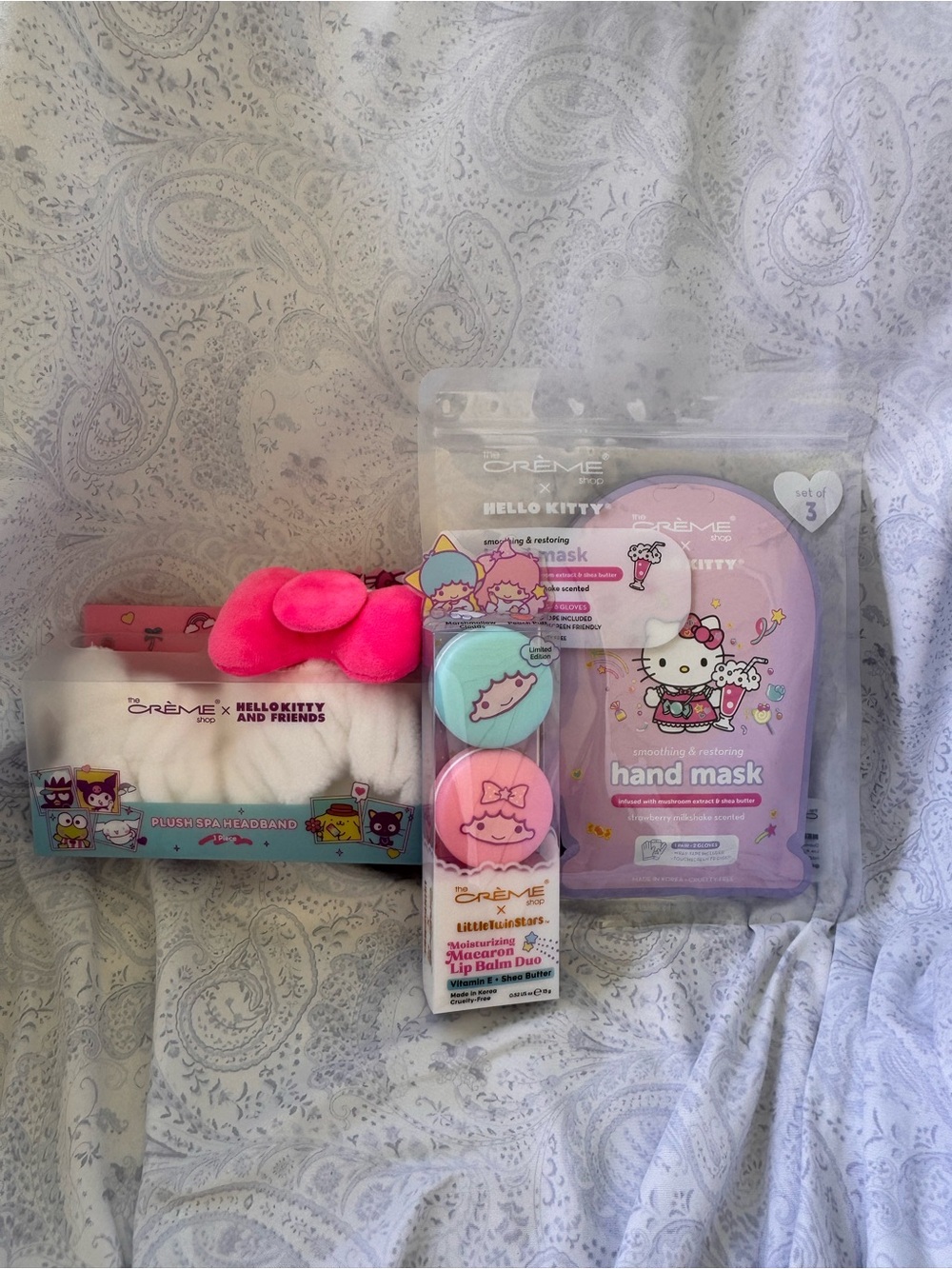 Hello Kitty Spa Headband, Hand Masks & Little Twin Stars Lip Balms